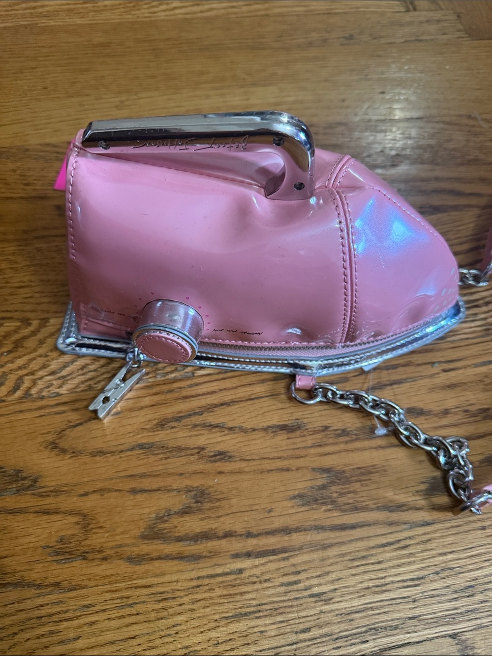 Betsey Johnson Pink Novelty Iron-Shaped Mini Crossbody Bag